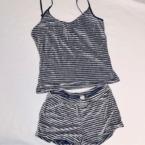 Blue striped Cami, and boy shorts (junior)